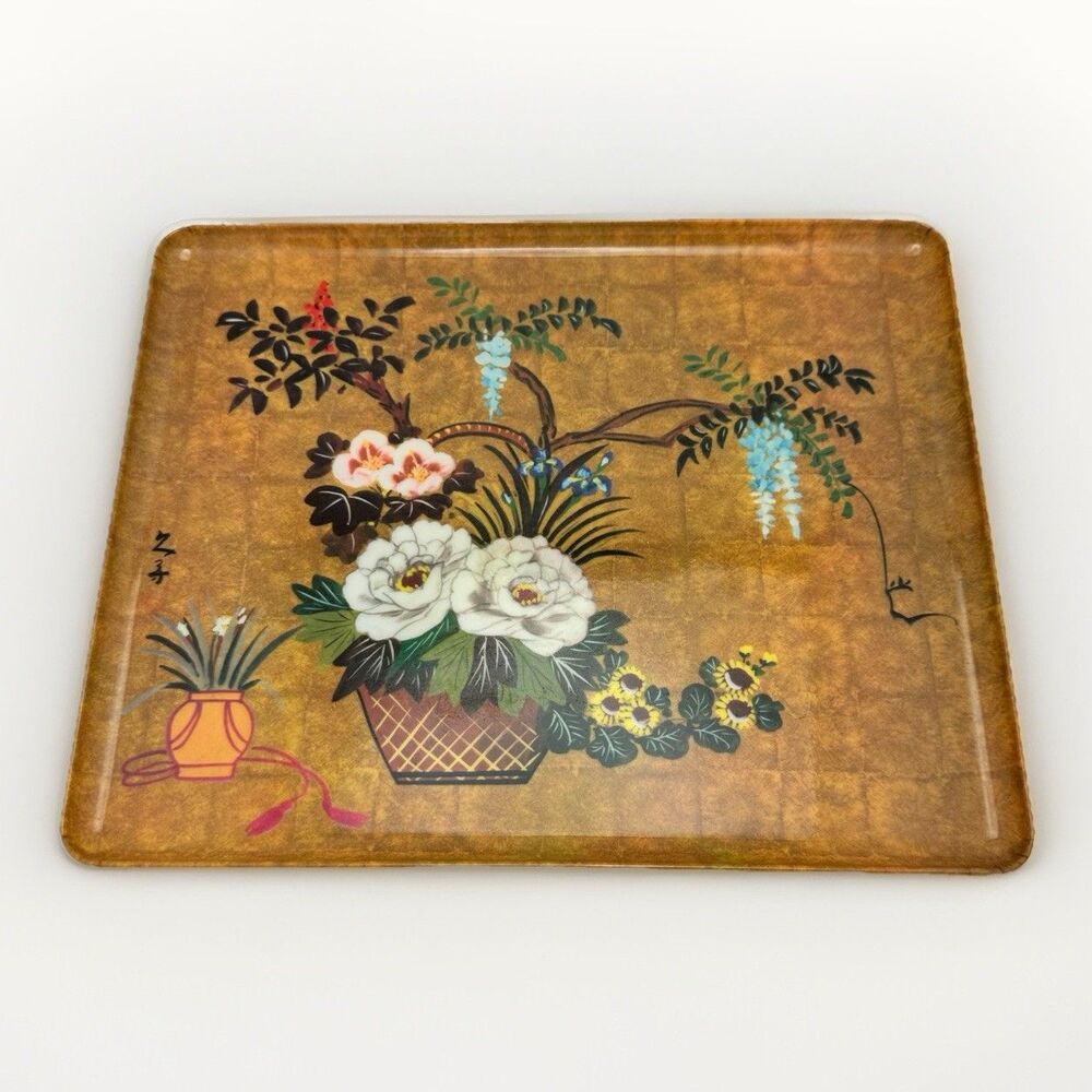 Vintage Melamine Tray Asian Theme Floral by Wony LTD Italy